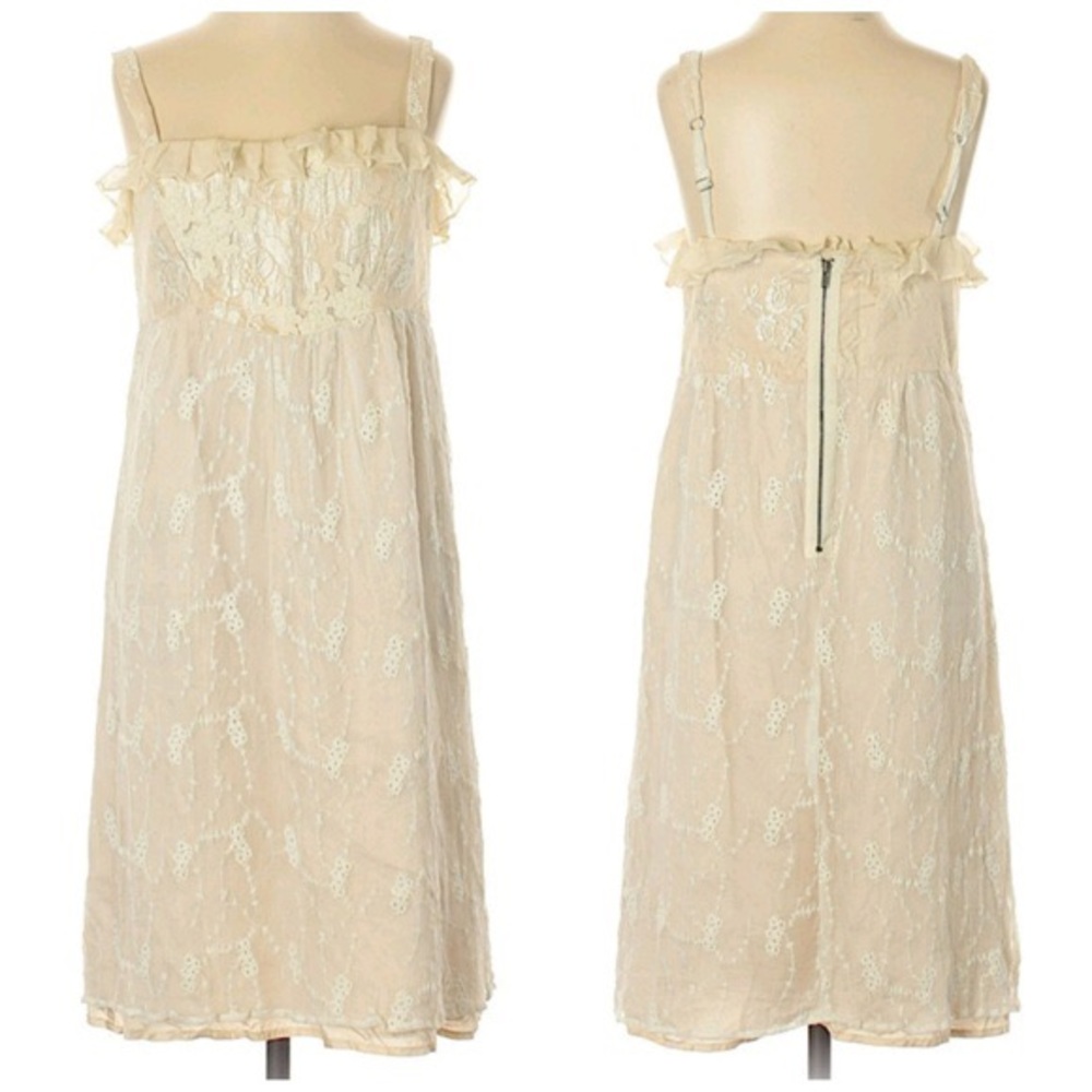Left of Center cream silk lace dress